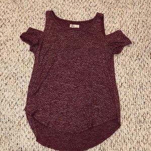Maroon off the shoulder top